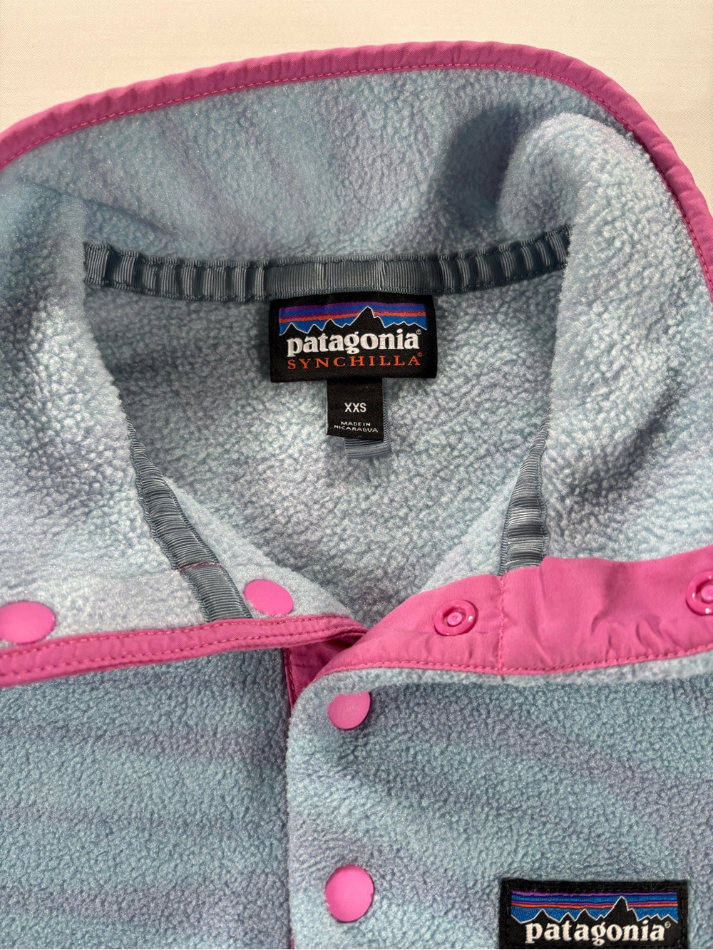 Patagonia Womens Synchilla Snap-T Fleece Pullover XXS Light Blue Patterned - Picture 2 of 8